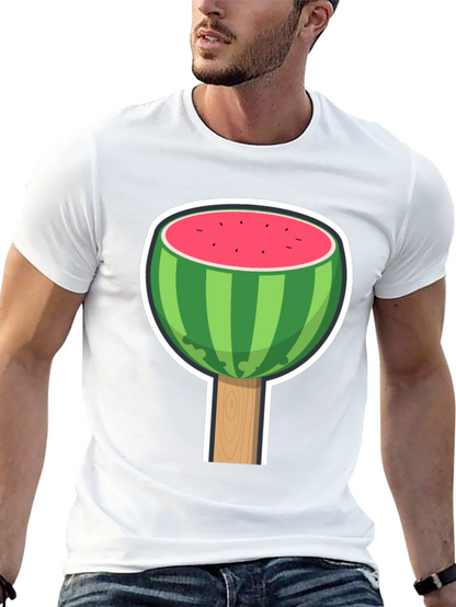 Camiseta Negra con Diseño de Sandía Divertida