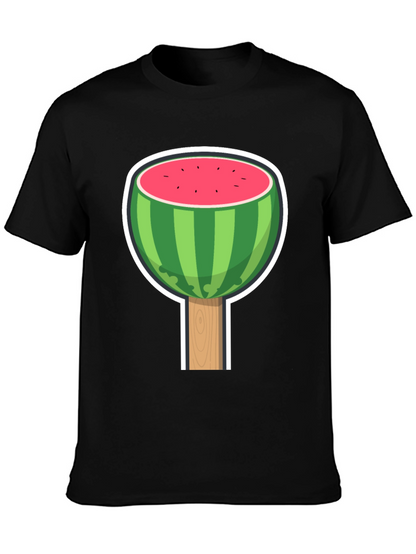 Camiseta Negra con Diseño de Sandía Divertida