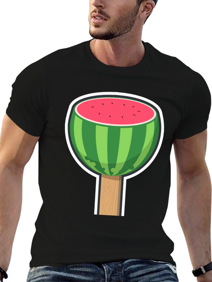 Camiseta Negra con Diseño de Sandía Divertida