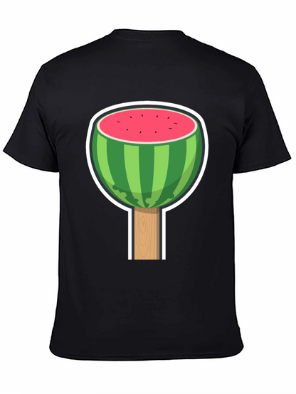 Camiseta Negra con Diseño de Sandía Divertida