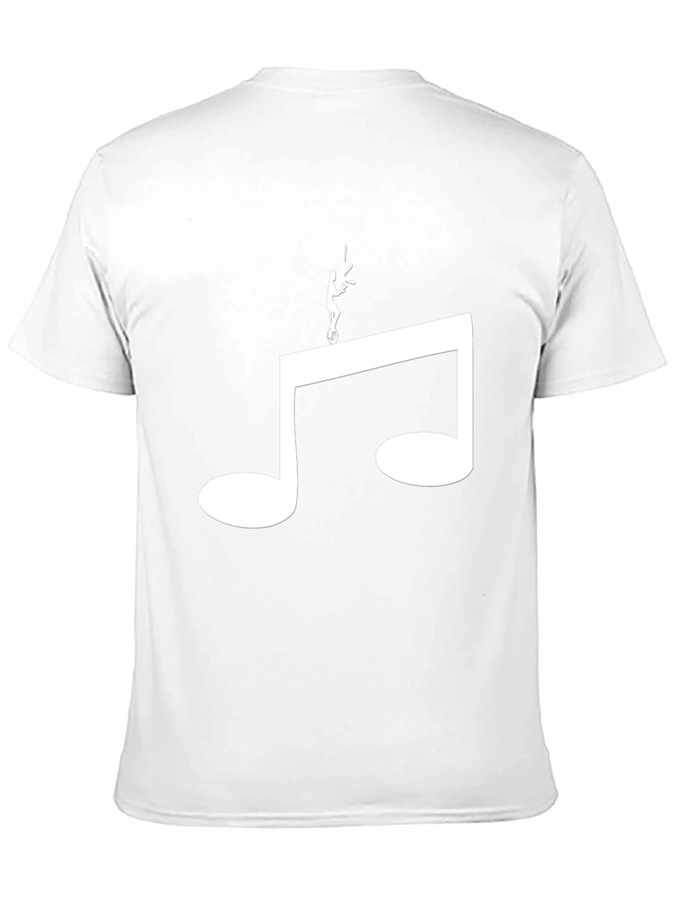 Camiseta Negra Hombre Diseño Nota Musical y Malabarista