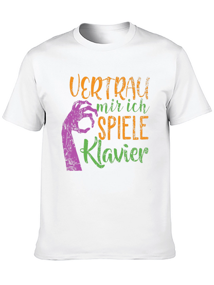 Camiseta Negra: Confía en Mí Toco el Piano