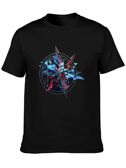 Camiseta Negra con Diseño Abstracto