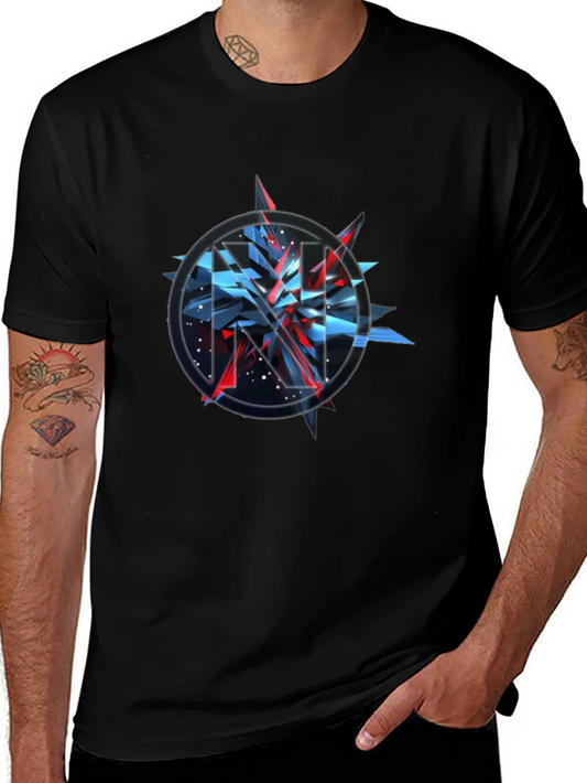 Camiseta Negra con Diseño Abstracto