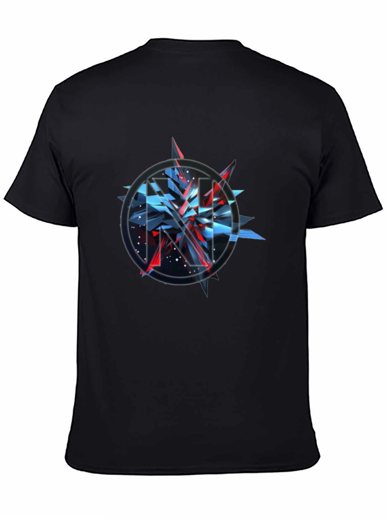 Camiseta Negra con Diseño Abstracto