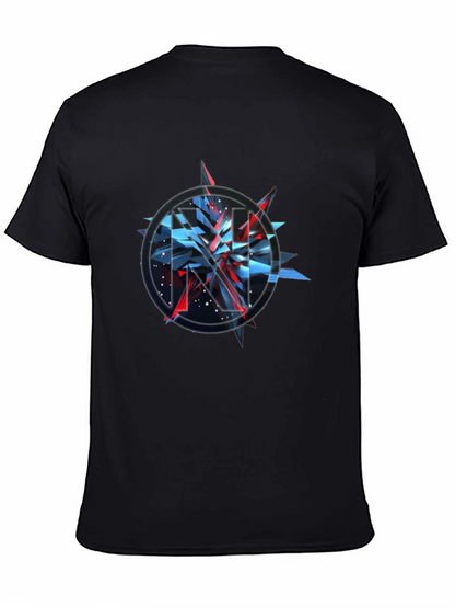 Camiseta Negra con Diseño Abstracto