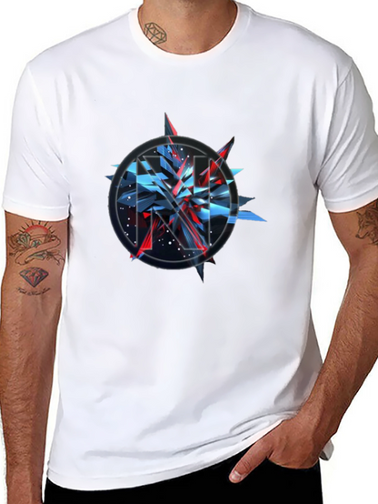 Camiseta Negra con Diseño Abstracto