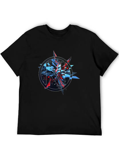 Camiseta Negra con Diseño Abstracto