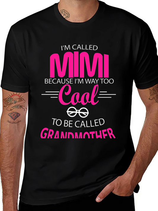 Camiseta Negra Mimi Too Cool para Abuelas Modernas