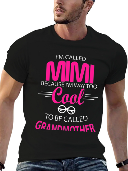 Camiseta Negra Mimi Too Cool para Abuelas Modernas