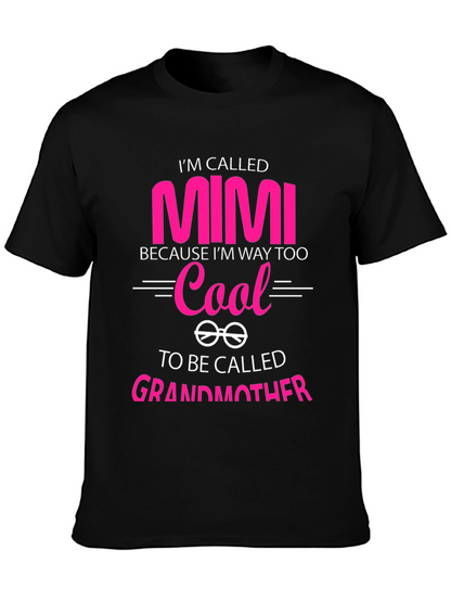 Camiseta Negra Mimi Too Cool para Abuelas Modernas