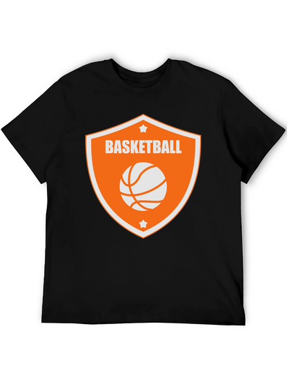 Camiseta Negra con Diseño de Baloncesto Naranja