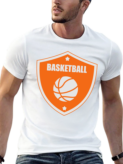 Camiseta Negra con Diseño de Baloncesto Naranja