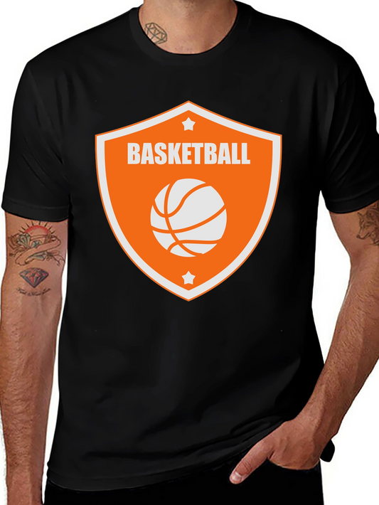 Camiseta Negra con Diseño de Baloncesto Naranja