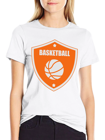Camiseta Negra con Diseño de Baloncesto Naranja