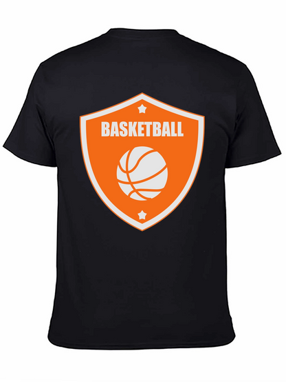Camiseta Negra con Diseño de Baloncesto Naranja