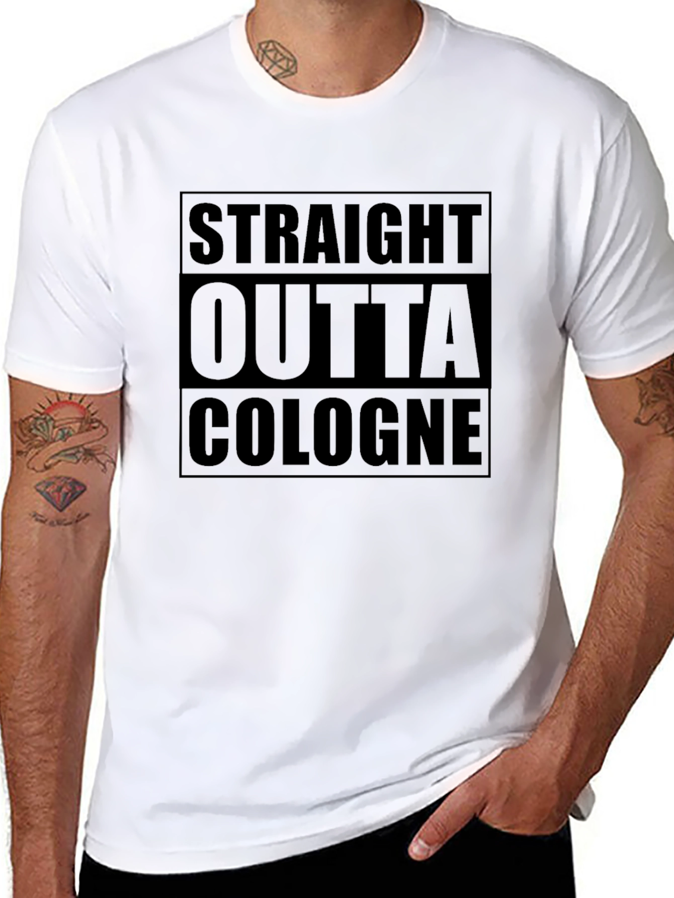 Camiseta Negra Straight Outta Cologne