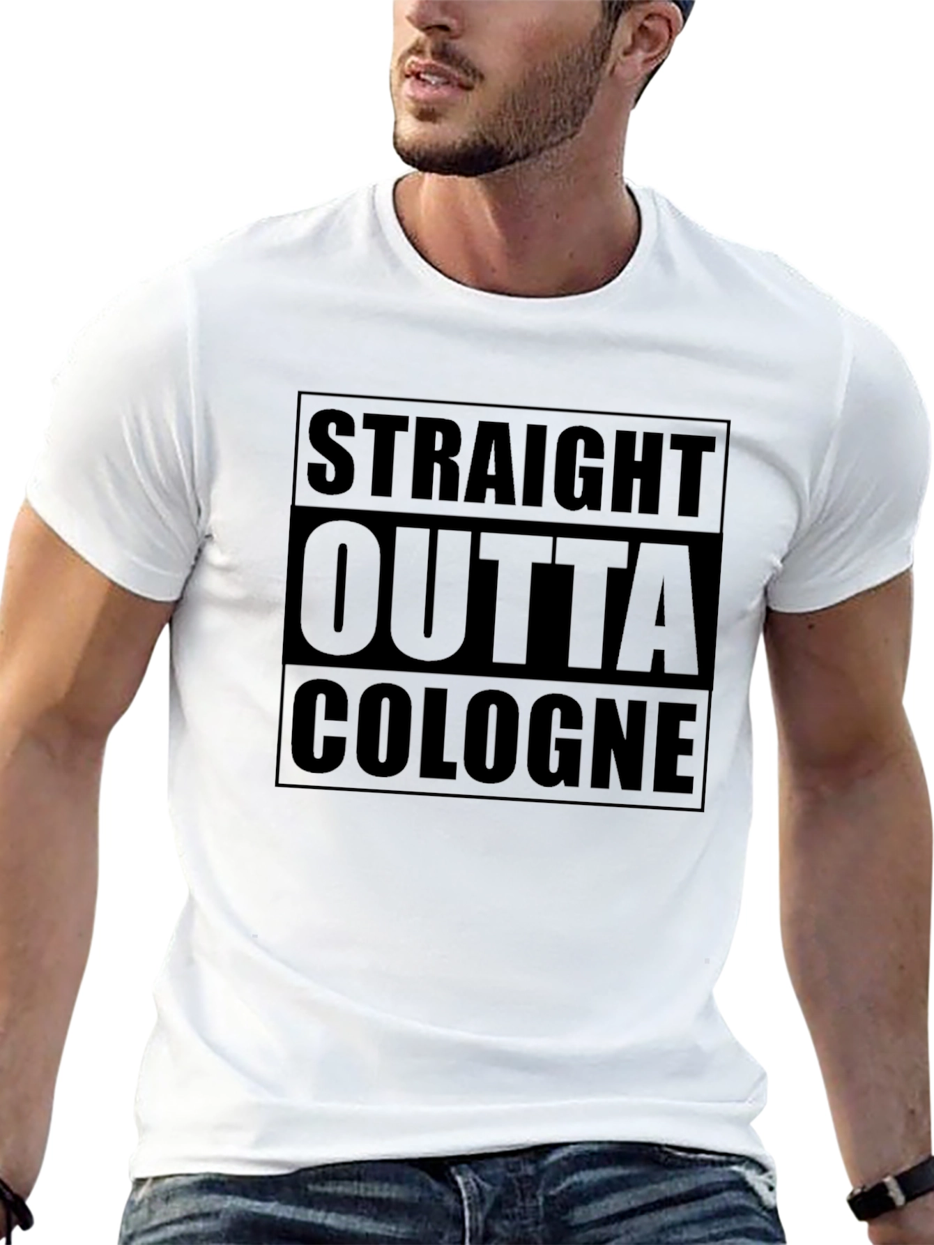 Camiseta Negra Straight Outta Cologne