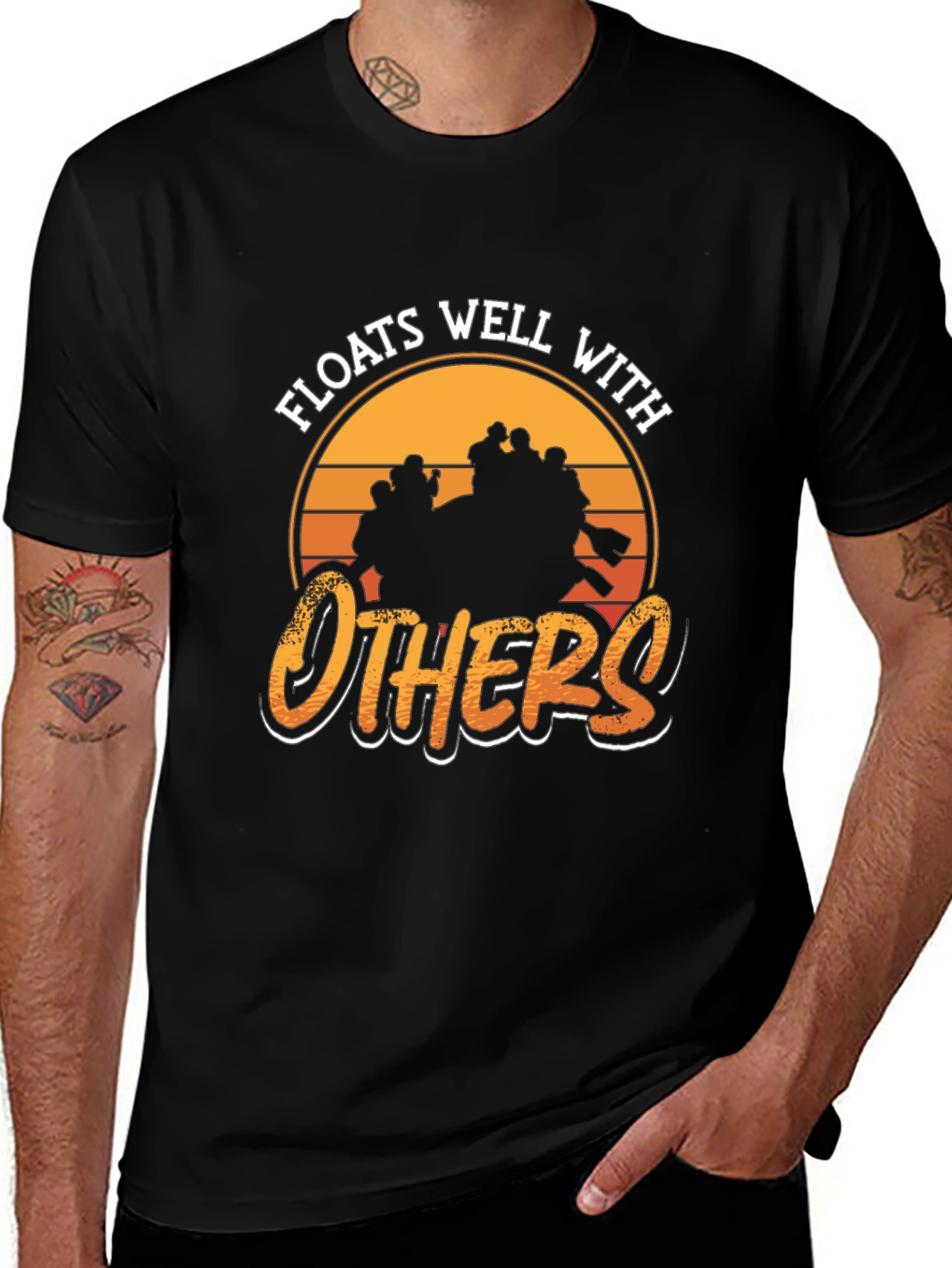 Camiseta Negra: Flota Bien con Otros