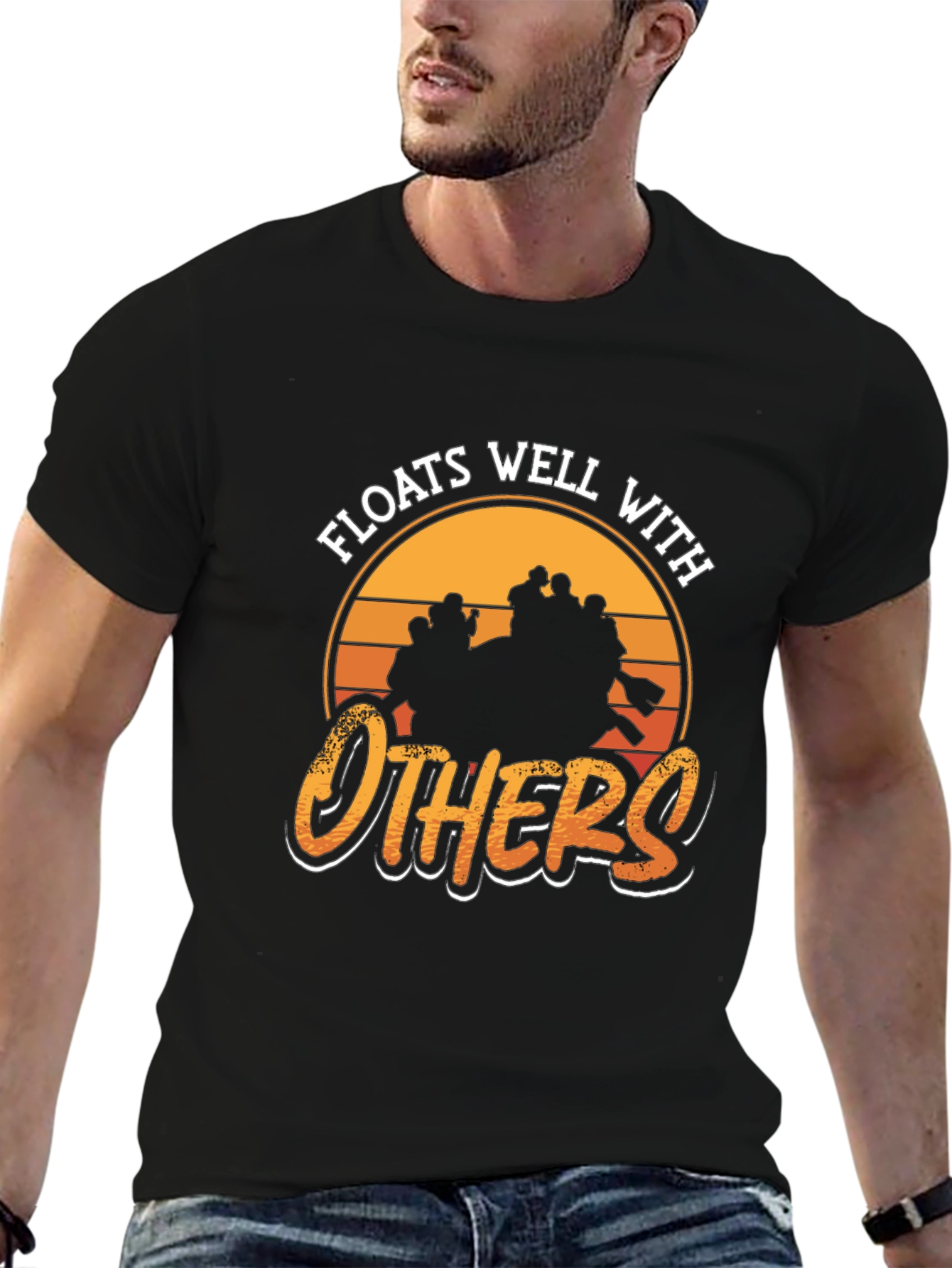 Camiseta Negra: Flota Bien con Otros
