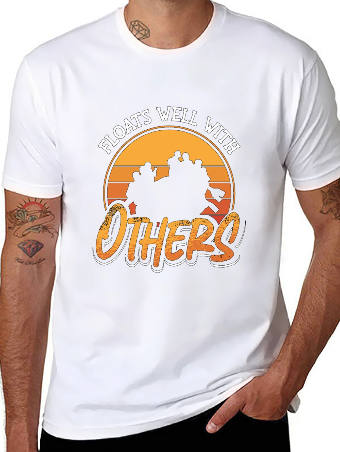 Camiseta Negra: Flota Bien con Otros