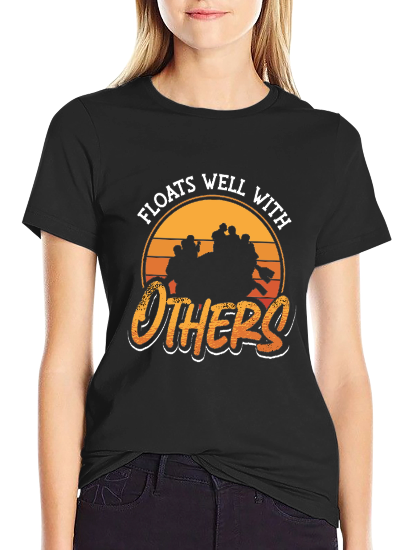 Camiseta Negra: Flota Bien con Otros