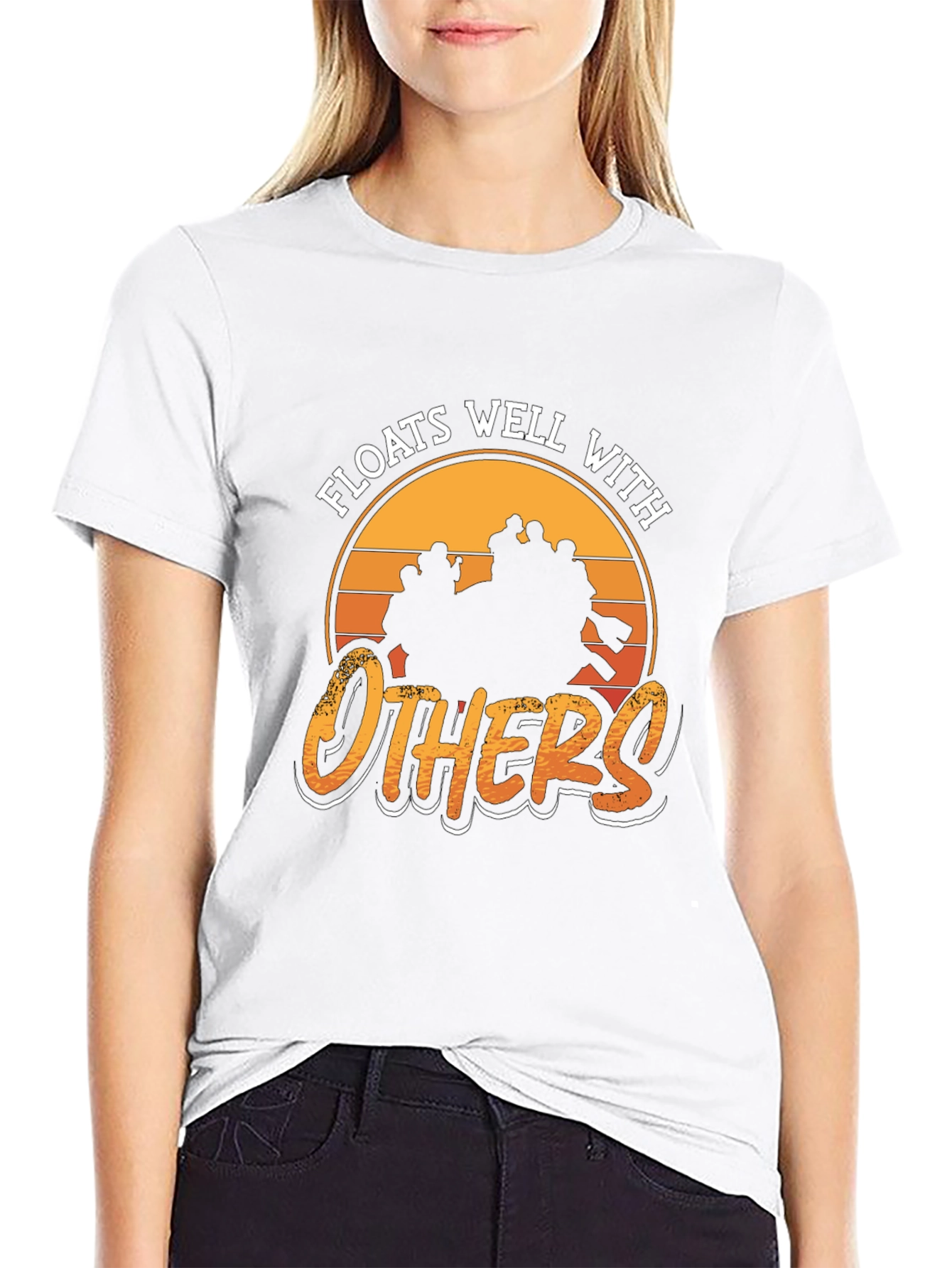 Camiseta Negra: Flota Bien con Otros