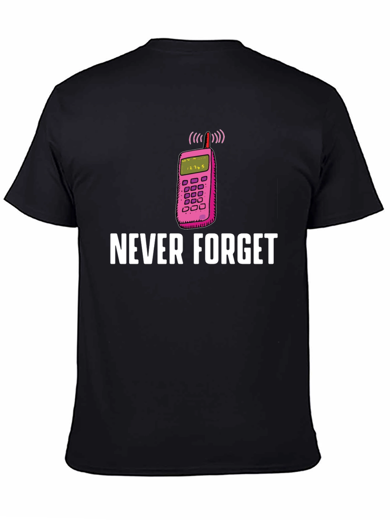 Camiseta Hombre: Nunca Olvides el Celular Retro