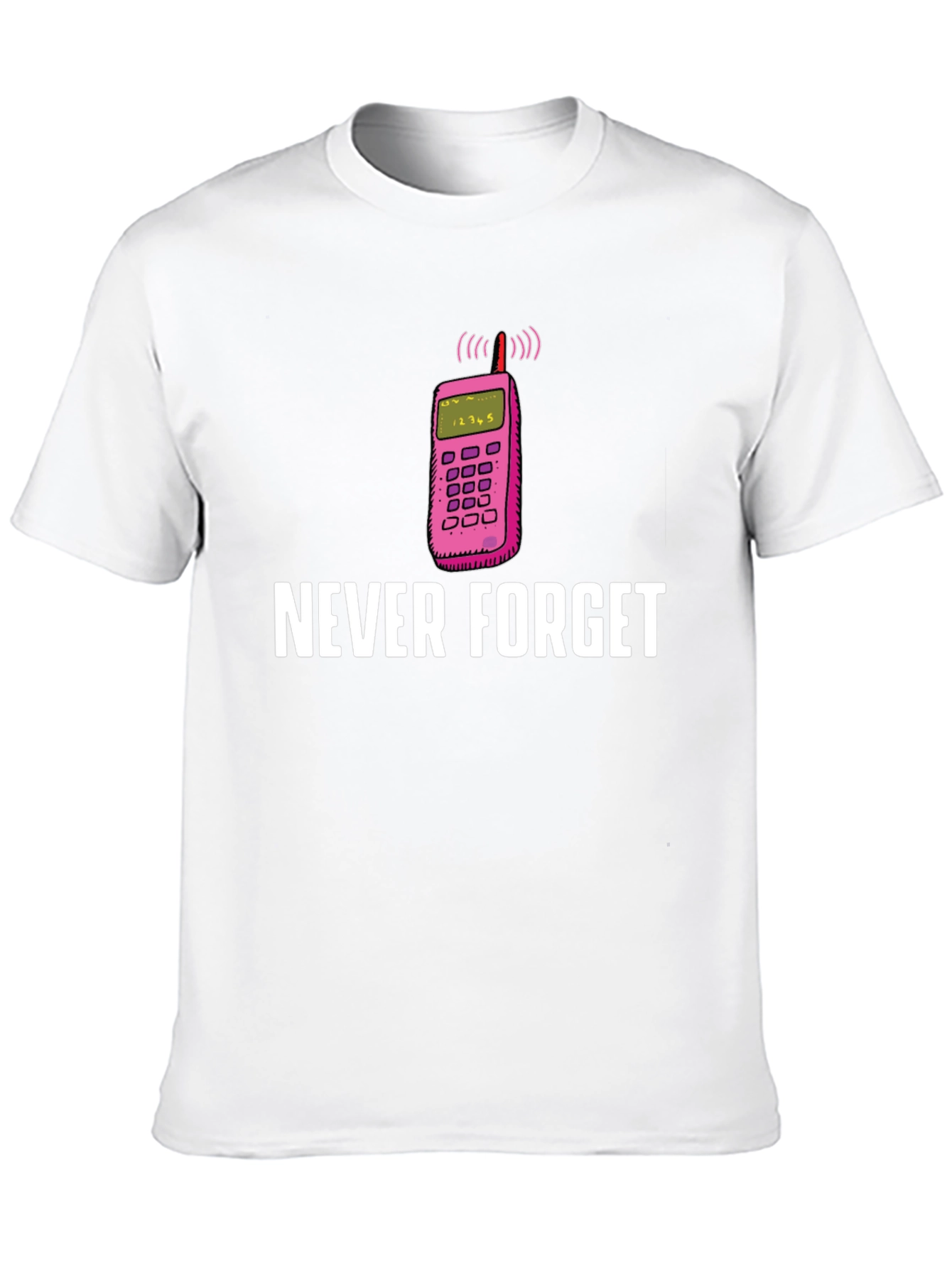 Camiseta Hombre: Nunca Olvides el Celular Retro