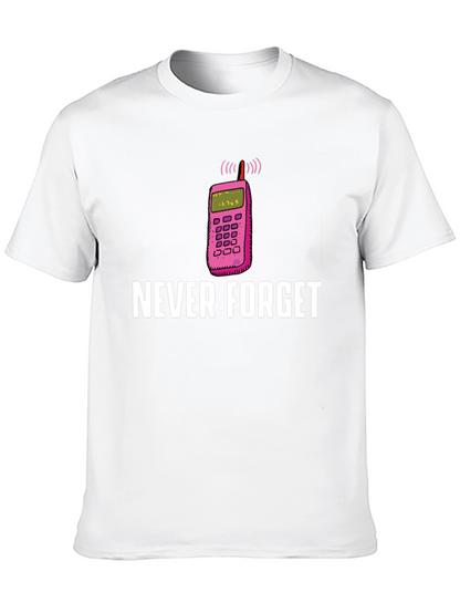 Camiseta Hombre: Nunca Olvides el Celular Retro