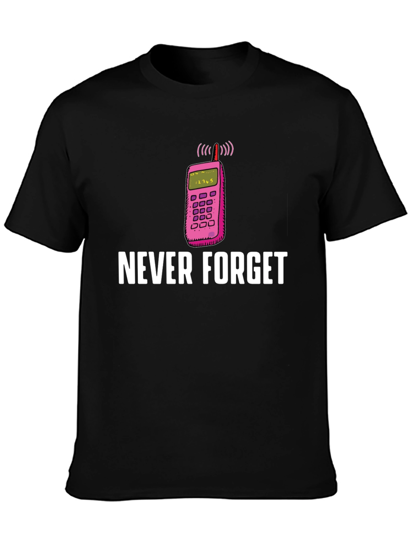 Camiseta Hombre: Nunca Olvides el Celular Retro