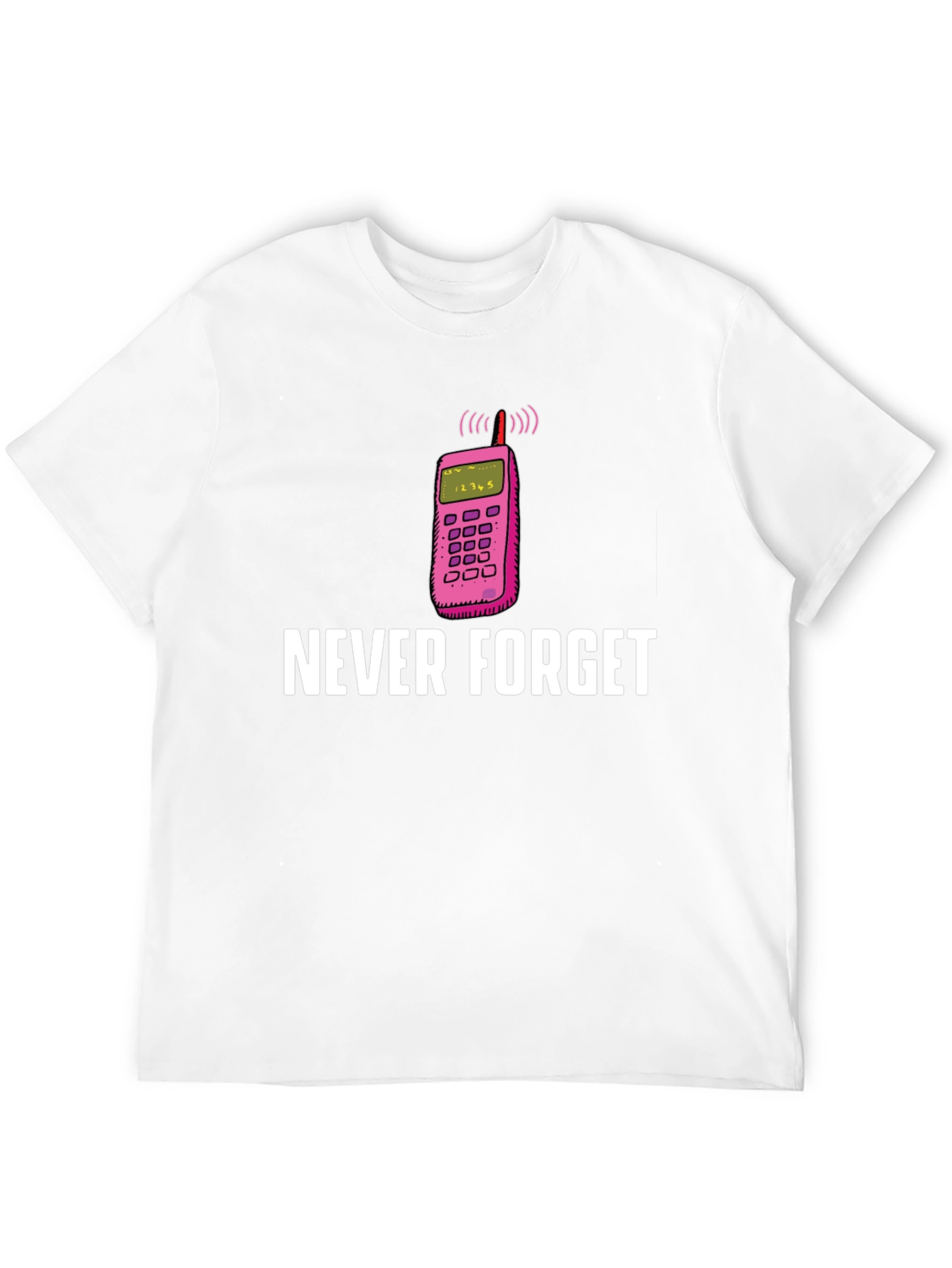 Camiseta Hombre: Nunca Olvides el Celular Retro