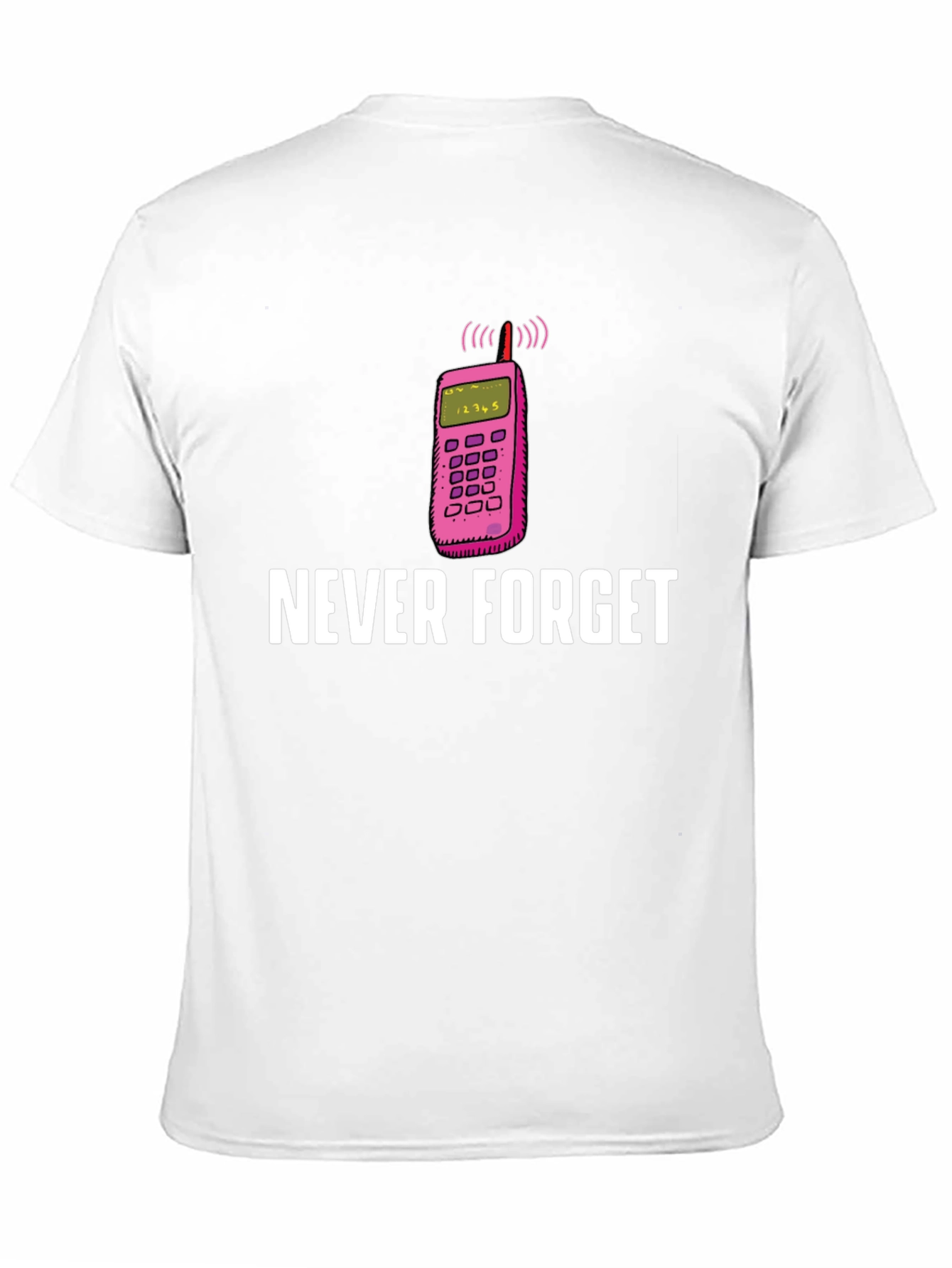 Camiseta Hombre: Nunca Olvides el Celular Retro