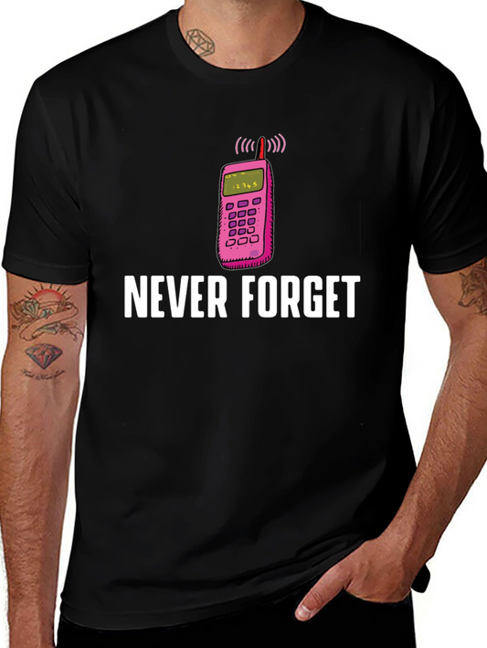 Camiseta Hombre: Nunca Olvides el Celular Retro