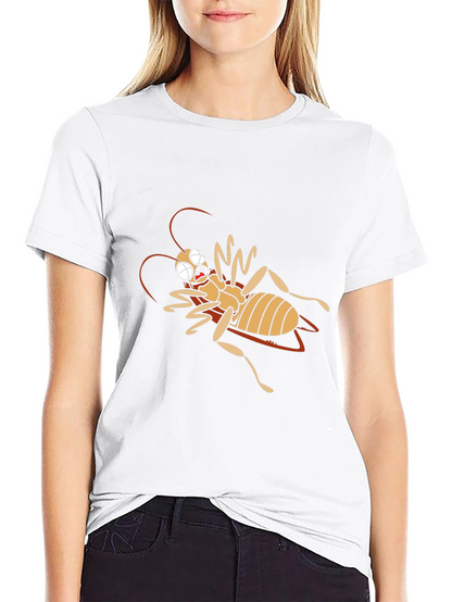 Camiseta Negra con Diseño de Insecto Caricaturesco