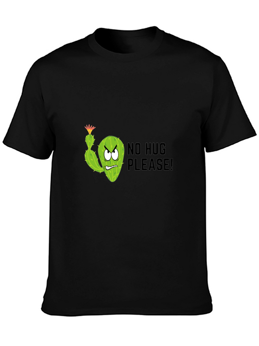 Camiseta Negra: Cáctus Anti-Abrazos - ¡Humor con Estilo!