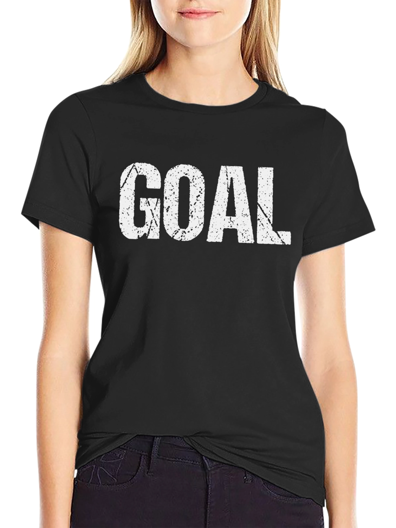 Camiseta Negra GOAL Estilo Grunge