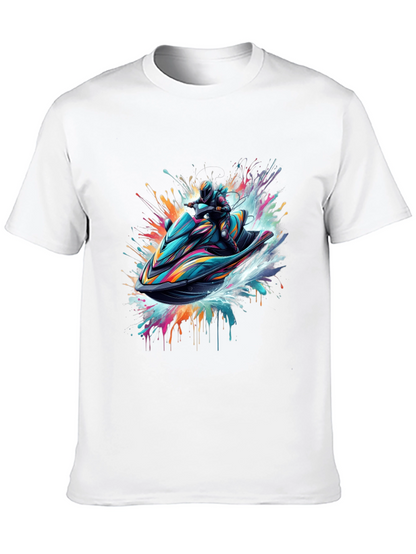 Camiseta Negra Jet Ski Abstracto