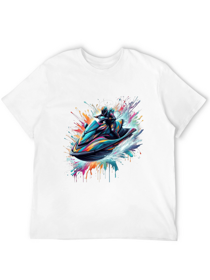 Camiseta Negra Jet Ski Abstracto