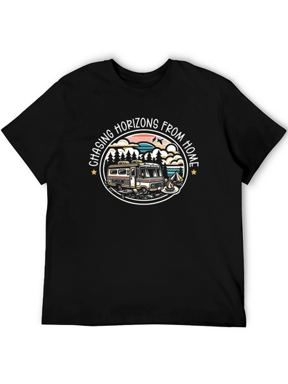 Camiseta Negra Chasing Horizons From Home
