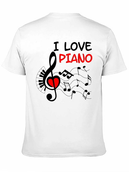 Camiseta Negra Amo el Piano Diseño Musical