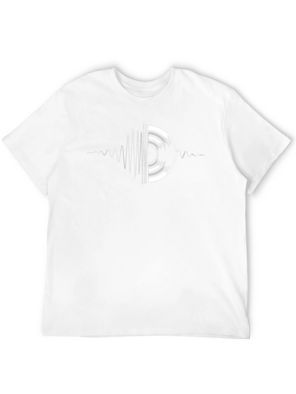Camiseta Negra Vinilo Música Diseño Ondas