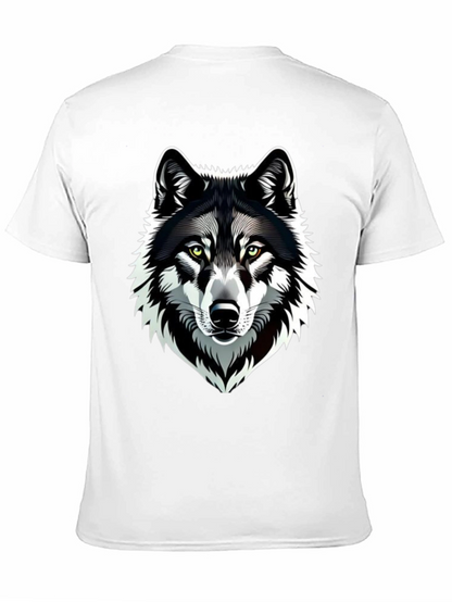Camiseta Negra Hombre Diseño Lobo
