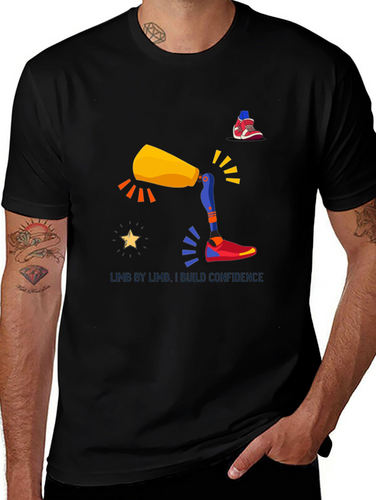 Camiseta Negra con Diseño de Prótesis - Motivación y Estilo