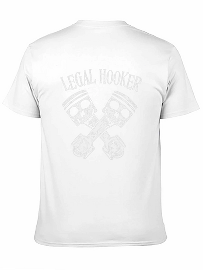 Camiseta Negra Legal Hooker con Diseño de Pistones