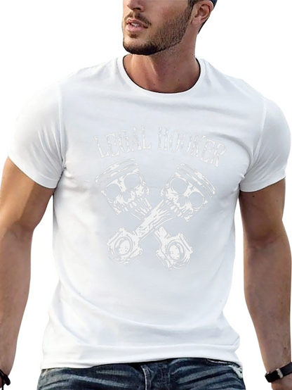 Camiseta Negra Legal Hooker con Diseño de Pistones