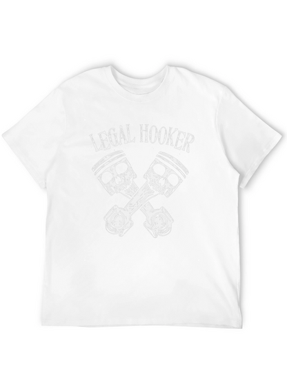 Camiseta Negra Legal Hooker con Diseño de Pistones