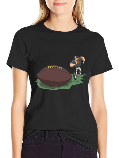 Camiseta Negra Fútbol Americano Dibujos