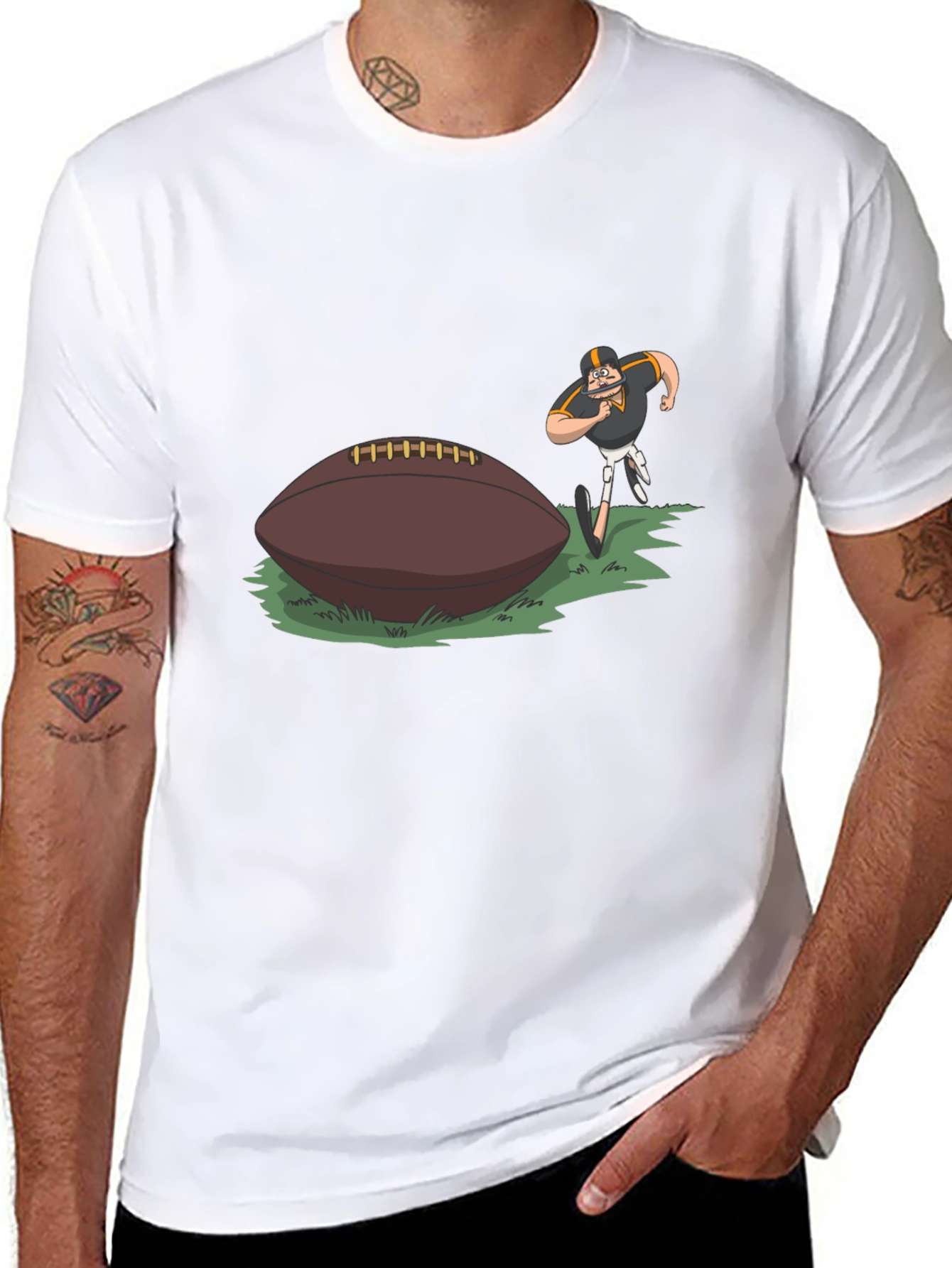 Camiseta Negra Fútbol Americano Dibujos