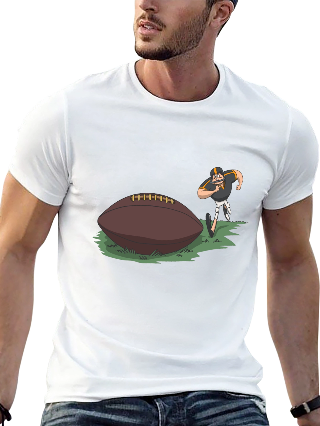 Camiseta Negra Fútbol Americano Dibujos